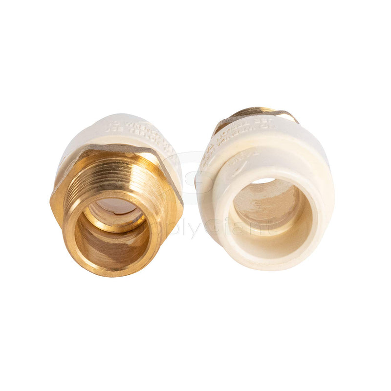 Supply Giant CSDQN056 Male x PVC Adapter Transition Pipe Fitting Durable Over Molded One-Piece Design 3/4 in. Lead Free Brass - NewNest Australia