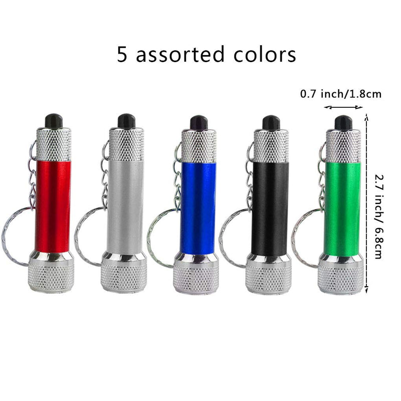 20 Packs Mini LED Flashlights, Bantoye 2.7 Inch Pocket Flashlight Keychain 5 Bulbs LED for Kids, Camping, Party, 5 Colors - NewNest Australia