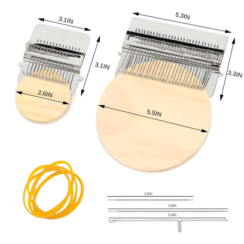 Spencertoys Small Loom Speedweve Type Weave Tool - Mini Wooden Weaving Kit Convenient Darning Mending Knitting for Craft DIY Arts Jeans, Socks and Clothes (14 Hooks) 14 Hooks - NewNest Australia