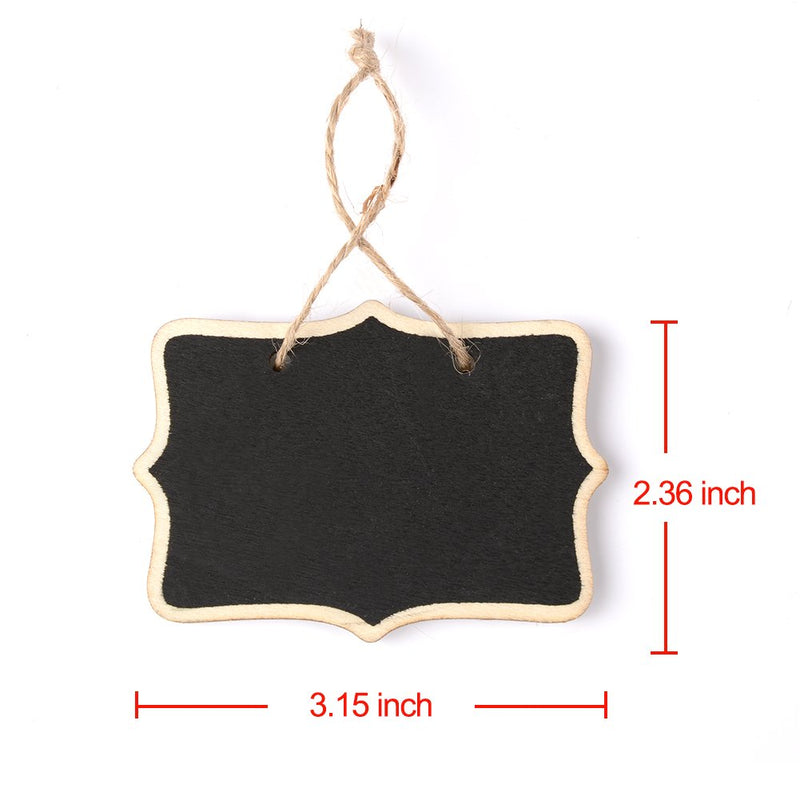 NewNest Australia - AUSTOR 14 Pcs Mini Chalkboards Signs Hanging Rectangle Chalkboards Double Sided Blackboard Message Board Hanging Signs for Weddings, Kids Crafts 