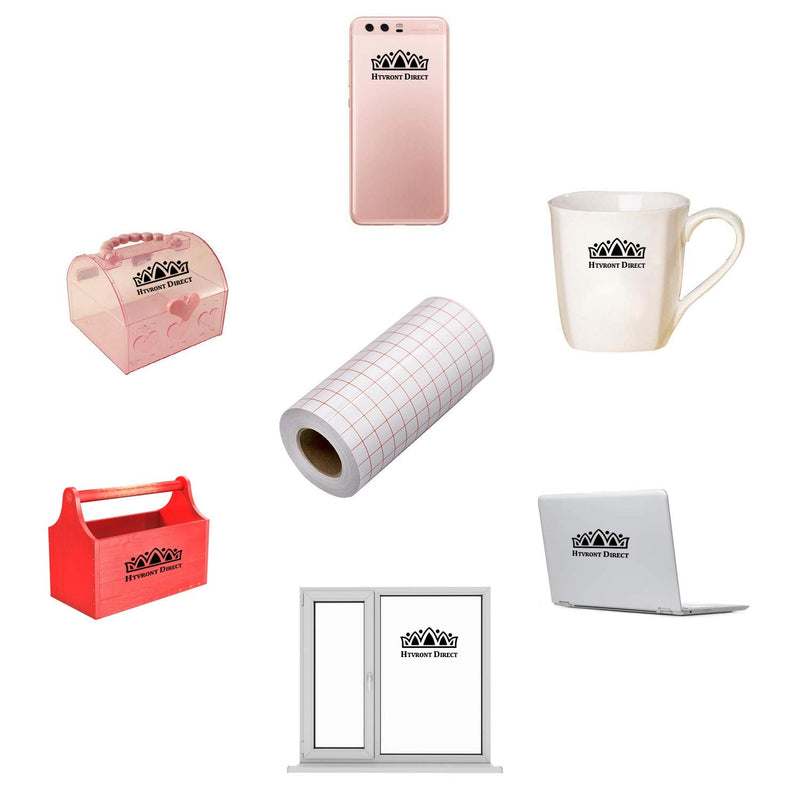 Clear Vinyl Transfer Paper Tape Roll 6" x 50 Feet Clear w/Red Alignment Grid - Application Transfer Tape Perfect for Self Adhesive Vinyl for Signs Stickers Decals Walls Doors & Windows 06in x 50ft - NewNest Australia