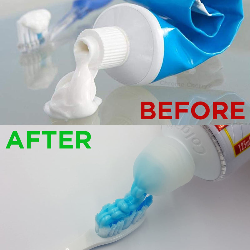 Chrome Cherry SqueezMe: 3-Pack Self-Closing Toothpaste Caps for Bathroom Hygiene for Kids and Adults - NewNest Australia