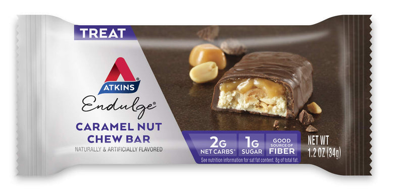 Atkins Endulge Treat, Caramel Nut Chew Bar, Keto Friendly, 10 Count (Value Pack) 10 Count (Pack of 1) - NewNest Australia
