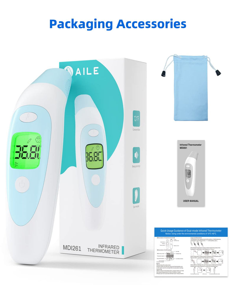AILE Digital Thermometer for Kids and Adults, Temperature Thermometer for Home Thermometer indoor - ear Thermometer for Children 3-in-1 Mode with Fever Alarm, Memory Function Baby Thermometers - NewNest Australia