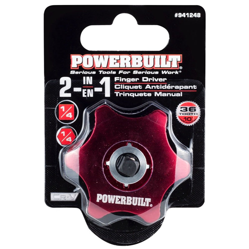 Powerbuilt 1/4-Inch Drive 2 in 1 Thumb Ratchet & Bits Driver, Finger Ratchet,Red,941248 - NewNest Australia