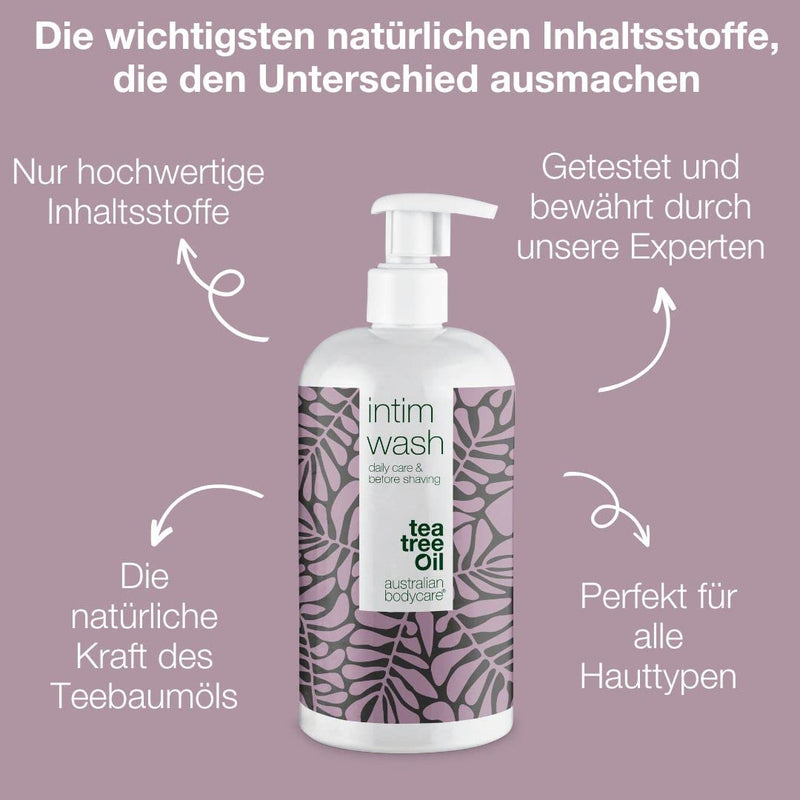 Intimate soap with tea tree oil 500 ml | Intimate care washing gel for itching and unwanted odors | Intimate wash lotion for the intimate area before intimate shaving for ingrown hairs and red pimples - NewNest Australia