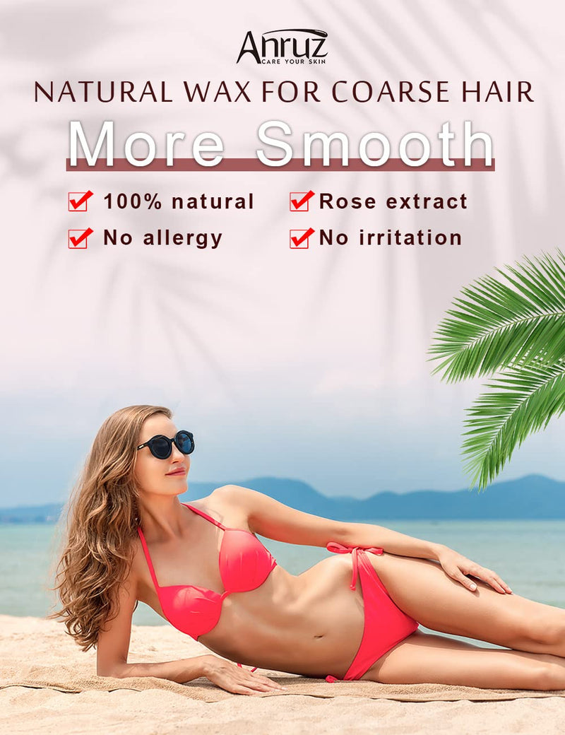 Anruz Waxing Beads For Sensitive Skin 453 G Wax Beads Hair Removal With 20 Applicators Rose Wax Beads For Armpit, Brazilian, Bikini, Leg And Coarse Hair At Home Waxing For Wax Warmers - NewNest Australia