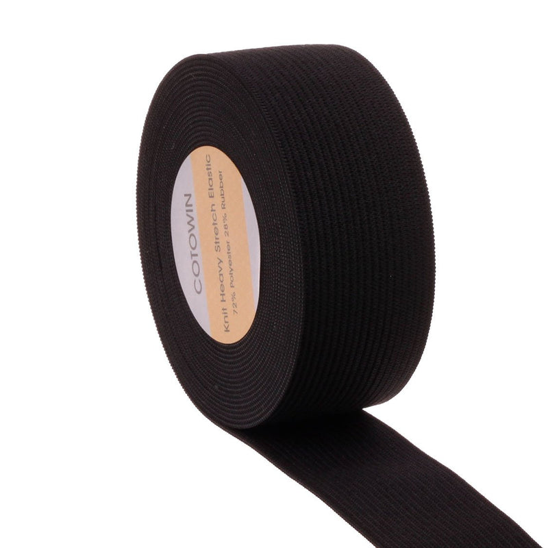 COTOWIN 1 1/4-Inch by 5-Yard Black Heavy Stretch Knit Elastic - NewNest Australia