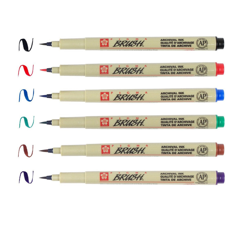 Sakura Archival Brush Pens, 6 Set, Colors May Vary 6 Color Set - NewNest Australia