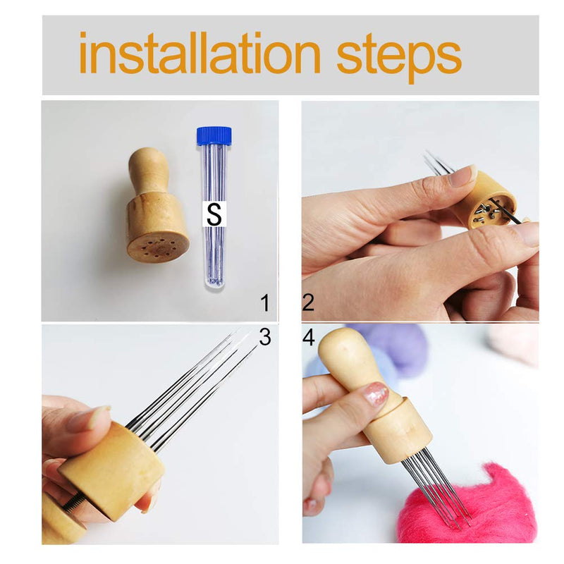 lmzay Needle Felting Tools, Wool Felting Supplies, Needle Felting Kit with 60 Pcs Needles Felting Needles, Foam Mat, Wooden Handle, Scissors, Perfect for DIY Felting Wool Projects - NewNest Australia