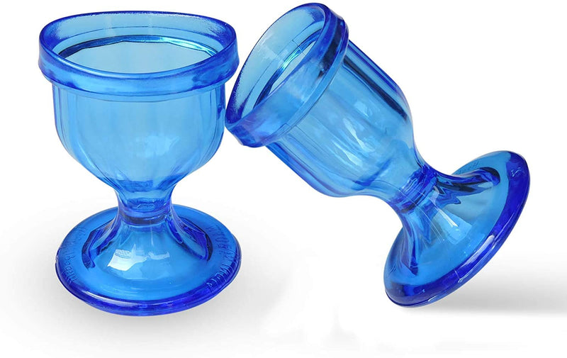 Blue Colored Eye Wash Cups for Effective Eye Cleansing - Eye Shaped Rim, Snug Fit (Set 2 Pcs.) - NewNest Australia