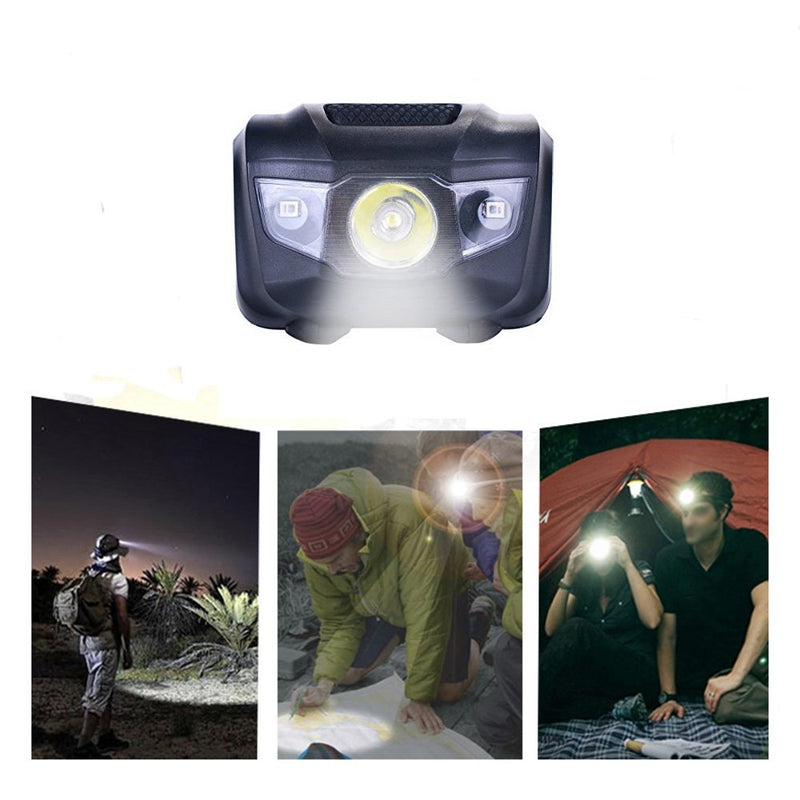 HappyOrange 3-Pack Waterproof LED Headlamp (White and Red Lights), 4 Light Modes Lightweight Headlight for Running, Hiking, Hunting, Fishing, Camping - NewNest Australia
