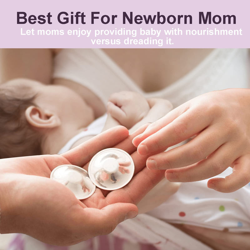 Nipple Shields for Nursing Newborn - Silver Nursing Cups Soothe and Protect Your Nursing Nipple, Newborn Essentials Nipple Pads, Nipple Covers Protector for Women Breastfeeding No Need Nipple Cream - NewNest Australia