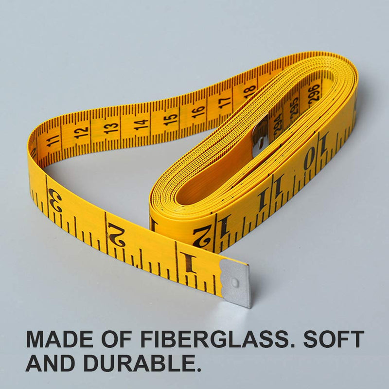 SumVibe 120 Inches/300cm Soft Tape Measure, Pocket Measuring Tape for Sewing Tailor Cloth Body Measurement, Yellow 2-Pack - NewNest Australia