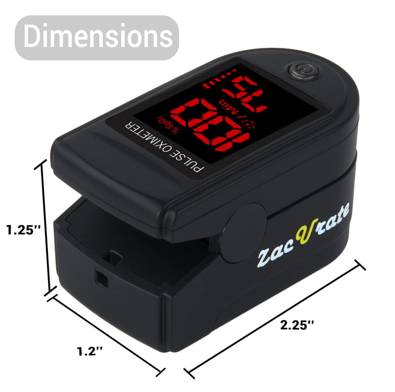 Zacurate Pro Series 500DL Fingertip Pulse Oximeter Blood Oxygen Saturation Monitor with Silicon Cover, Batteries and Lanyard (Royal Black) - NewNest Australia