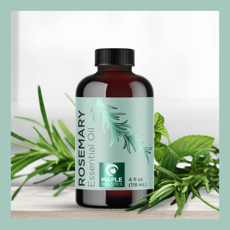 Pure Rosemary Essential Oil with Dropper - Undiluted Rosemary Oil for Hair Skin and Nails and Refreshing Aromatherapy Oil for Diffusers - Cleansing Rosemary Essential Oil for Dry Scalp Care 4oz - NewNest Australia