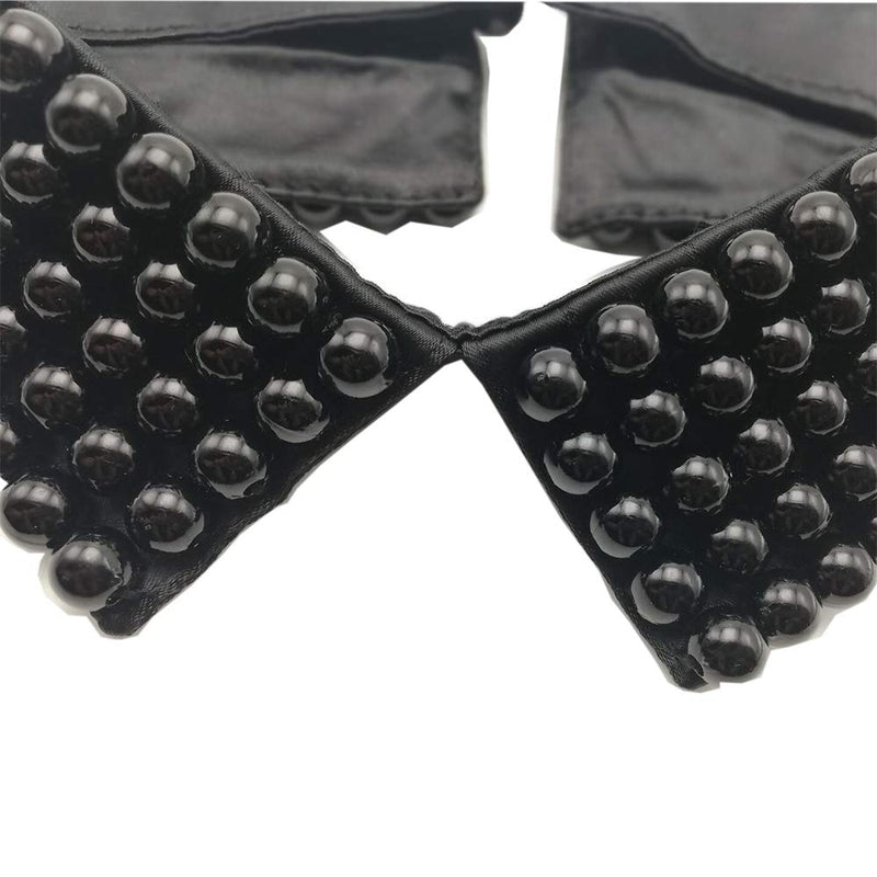 Women Fashion Detachable False Collar Faux Pearl Fake Collar for Women Two Color Options (Black) Black - NewNest Australia