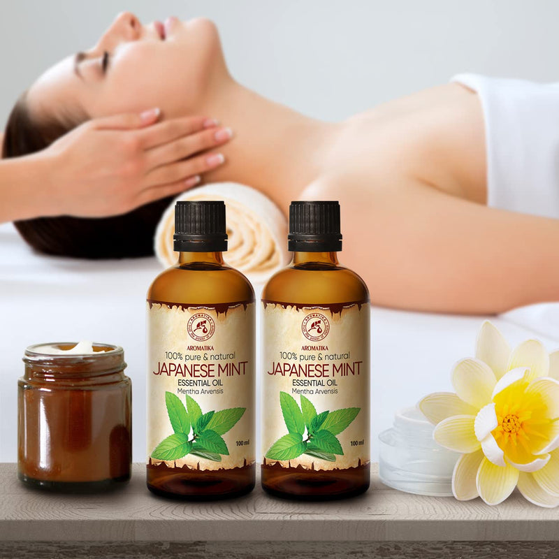 Japanese Mint Oil 2 X 100 Ml - Mentha Arvensis - Aromatherapy Essential Oils For Diffusers And Fragrance Lamps - Mint Oil For Soap Making And Candles - Japanese Mint For Skin & Hair And Room Fragrance - NewNest Australia