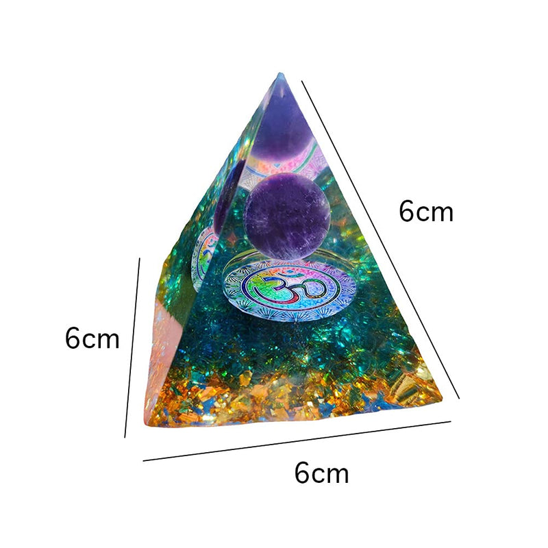 ycyingcheng 6CM Pyramid Ogan Crystal Energy Tower Nature Reiki Chakra Crushed Stone, Ganesha Pattern Wisdom Wealth Crystal Orgone Pyramid Amethyst Healing Christmas Thanksgiving Gift H - NewNest Australia