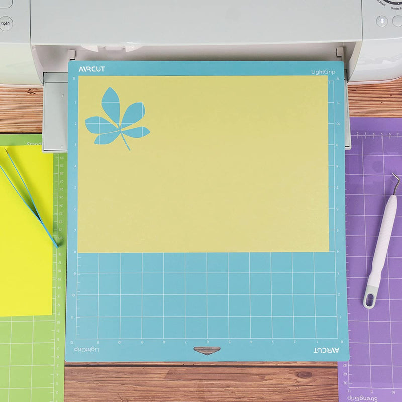 AIRCUT Light Grip Cutting mat for Cricut Maker/Explore Air 2/Air/One(12x12 Inch, 3 Mats) Light Adhesive Sticky Blue Quilting Cricket Cutting Mats Replacement Accessories for Cricut LightGrip 12''x12'' - NewNest Australia