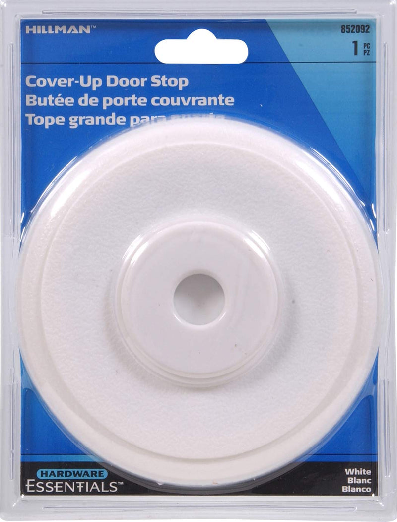 Hillman Hardware Essentials 852092 Self Adhesive Cover Up Wall Mount Door Stop White 5-3/8" - NewNest Australia