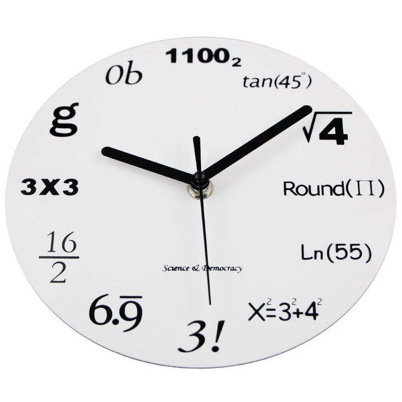 NewNest Australia - Timelike Math Clock, Unique Wall Clock Modern Design Novelty Maths Equation Clock - Each Hour Marked by a Simple Math Equation (12"(30CM)) 12"(30CM) 