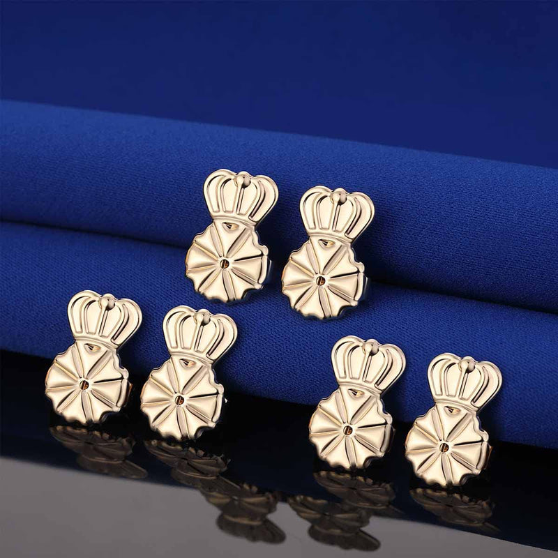 3 Pairs 14K Gold Earring Backs Lifters,Secure Earring Backs For Droopy Ears,Adjustable Hypoallergenic Earring Backs For Studs(3gold) - NewNest Australia