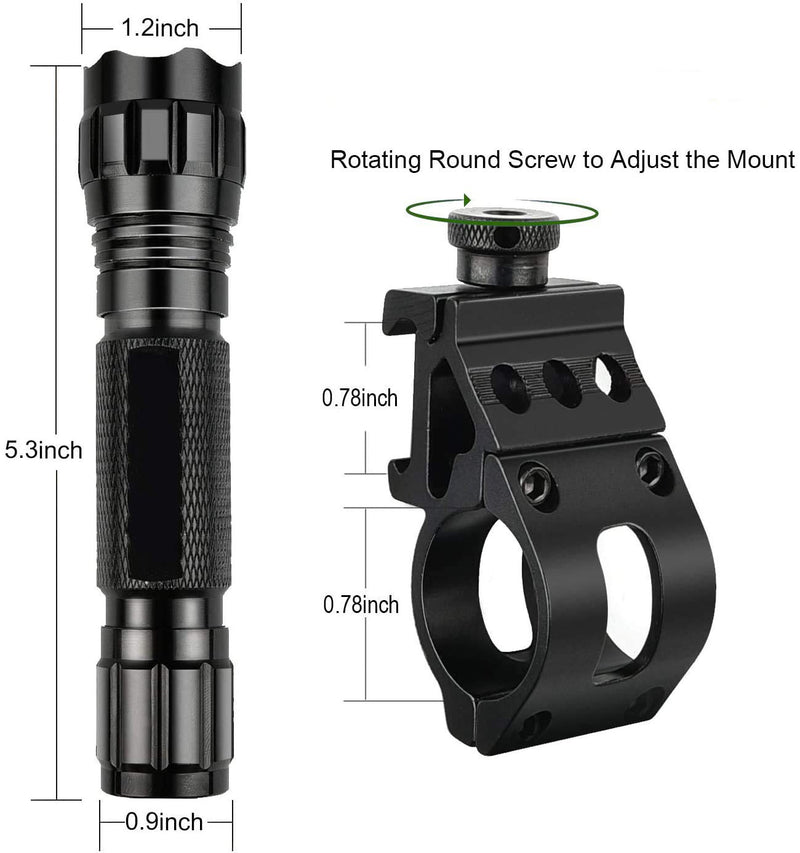 Single Mode Tactical Flashlight, 1000 Lumens LED Rifle Hunting Light, Flashlights with Picatinny Rail Mount, Remote Pressure Switch, Rechargeable Battery, Charger - NewNest Australia