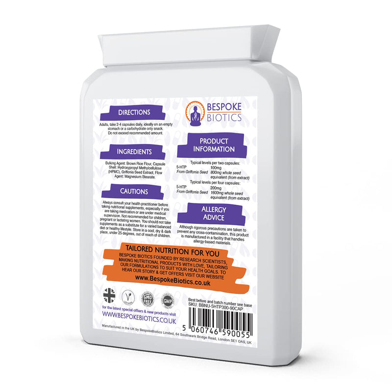 Happy Times Double Strength 5-HTP Supplement (200mg) Amino Acid 5 Hydroxytryptophan -Serotonin Melatonin Happiness Hormone Precursor Natural Griffonia Seed Extract Herbal Healthy Sleeping - NewNest Australia