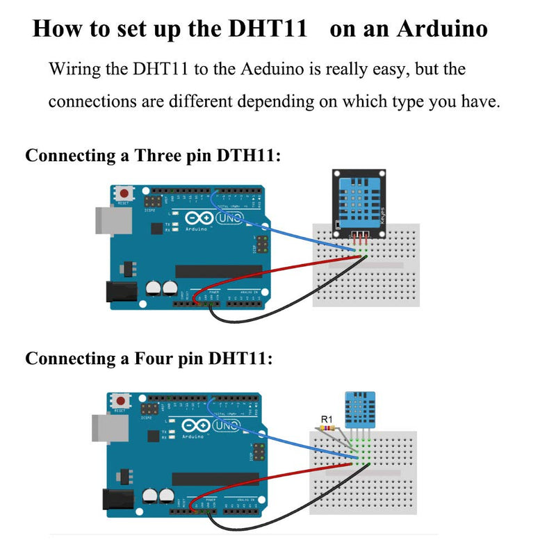 2pcs DHT11 Temperature Humidity Sensor Module Digital Temperature Humidity Sensor 3.3V-5V with Wires for Arduino Raspberry Pi 2 3 (2pcs DHT11) 2pcs DHT11 - NewNest Australia