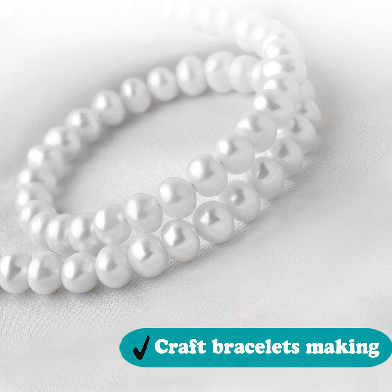 HILELIFE Pearl Beads for Jewelry Making - 1000 PCS 8mm White Pearls for Jewelry Making, Pearls for Crafts, Round Loose Pearls Beads with Hole for Necklaces Bracelets Earrings Choker Making White 1000pcs - NewNest Australia