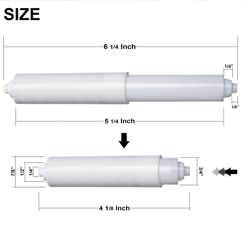 2 Pack - 6-1/4" White Toilet Paper Holder Spring Loaded Roller Replacement (A-2615) - NewNest Australia