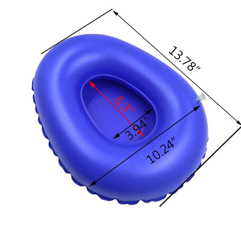 Blue Portable Air Bedpan, Inflatable Cushions Potty for Home Hospital Elderly Bedridden, Washable Air Inflation Bed Pans for Females, Inflatable Stool Toilet Nursing Toilet - NewNest Australia