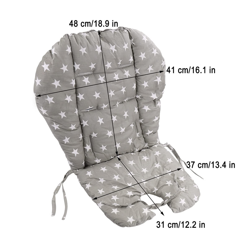 High Chair Pad, Cushion High Chair/high Chair Cushion Pad, Light and Breathable, Soft and Comfortable, Cute Pattern, Suitable for Most High Chairs, Baby Dining Chairs (Grey Big Star Pattern) Grey Big Star Pattern - NewNest Australia