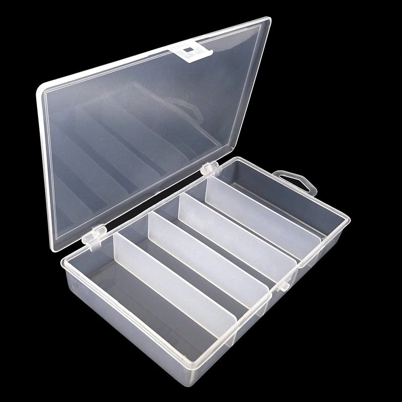 Honbay 2PCS Clear Visible Plastic Fishing Tackle Accessory Box Fishing Lure Bait Hooks Storage Box Case Container Jewelry Making Findings Organizer Box Storage Container Case (M:6.9x4.3x1.2inch) - NewNest Australia