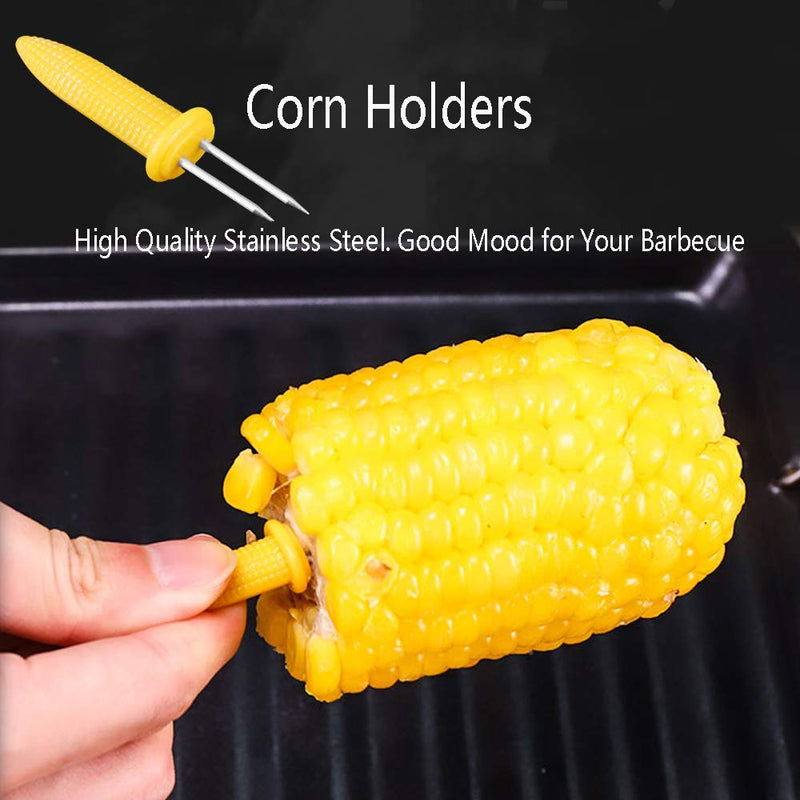 NewNest Australia - Corn Holders 50 Pieces Stainless Steel Corn on The Cob Holders Skewers with Storage Box for Outdoor BBQ Cooking 