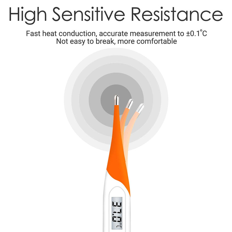 Digital Thermometer for Fever - Daffodil HPC400 - Body Temperature Underarm Orally Rectal Medical Axillary Thermometer - Accurate and Mercury Free Measurement - Orange - NewNest Australia