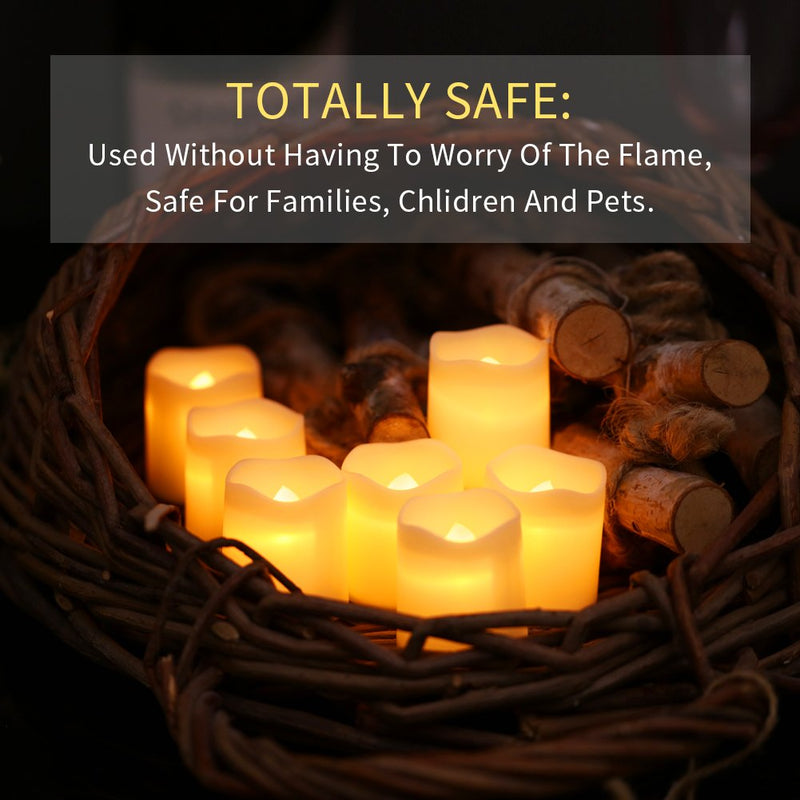 SHYMERY Flameless Votive Candles,Flameless Flickering Electric Fake Candle,24 Pack Battery Operated LED Tea Lights in Warm White for Wedding,Table,Festival Celebration,Halloween,Christmas Decorations - NewNest Australia