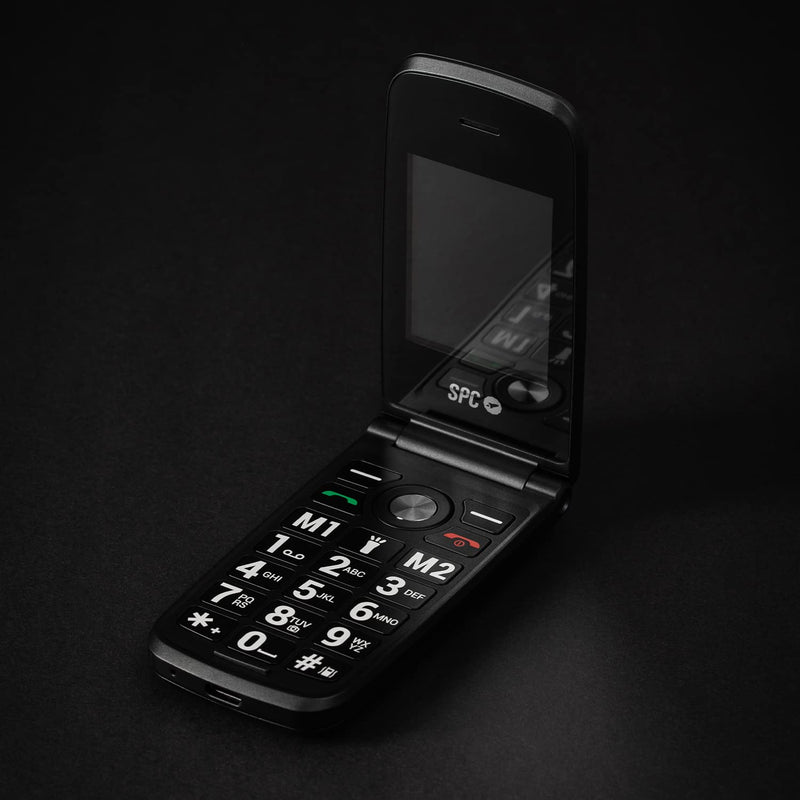 Spc Titan Elderly Folding Phone - Large Buttons, Easy To Use, Intelligent Ringmark And Notifications, Remote Configuration, 2 Buttons For Direct Storage, Usb-C, Black - NewNest Australia