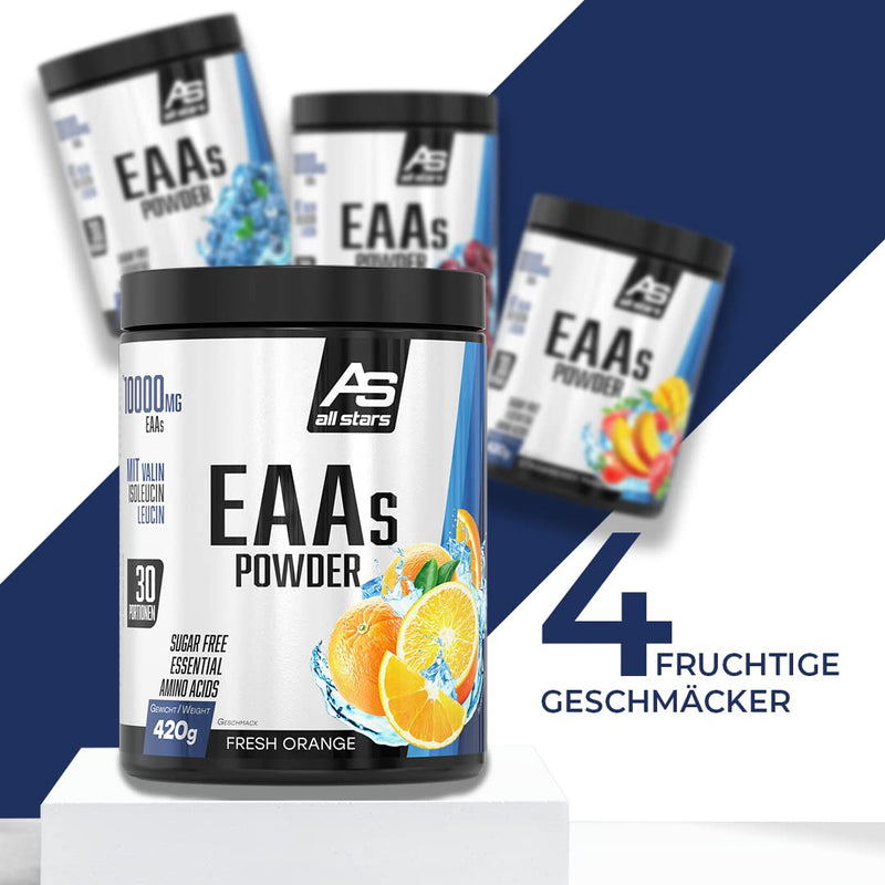 All Stars EAA Powder Black Cherry I High-dose amino acids I 420g powder with 10,000 mg EAAs per serving I BCAA supplement with L-Leucine + L-Valine + L-Isoleucine I Shake sugar-free - NewNest Australia