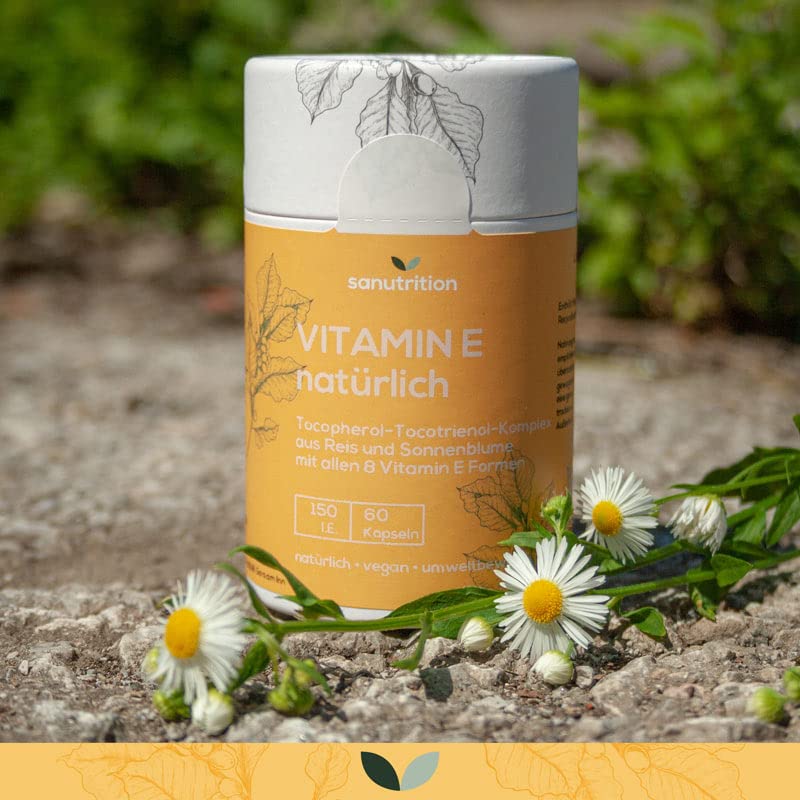 Vitamin E natural 400 IU per capsule | 60 capsules | High dosage | With all 8 forms of vitamin E in particularly good bioavailability | Vegan | 100% ecological paper packaging - NewNest Australia