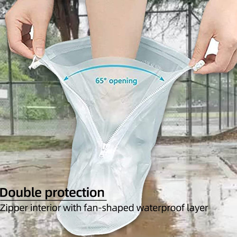 Waterproof Shoes Cover, Non-slip Rain Snow Boots Shoes Cover Reusable Women Men PVC Rubber Sole Overshoes Protectors for Outdoor Cycling Camping Fishing Travel (XXL, White) XXL/12in - NewNest Australia