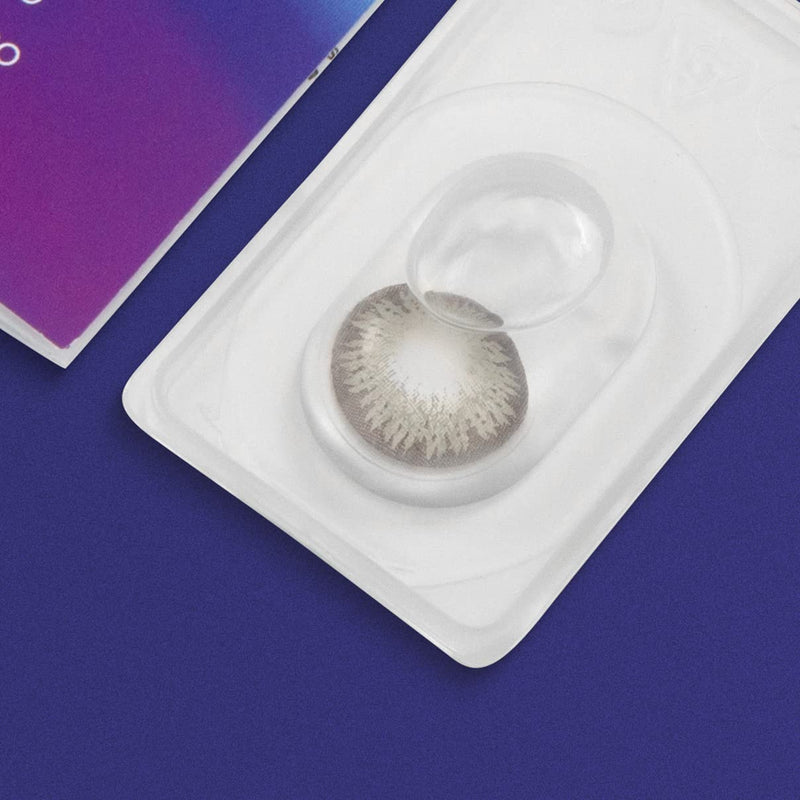 Glamlens Palermo Gray + Container, Very High-Coverage Natural Gray Contact Lenses, Colored Monthly Lenses Made Of Silicone Hydrogel, 1 Pair (2 Pieces), Dia 14.00, Without Prescription - NewNest Australia