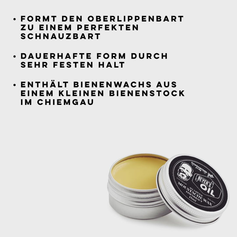Beyer's Oil Mustache Wax Verbena 15 ml - Beard wax - Handmade in Bavaria - 100% natural - Shapes the mustache into a perfect mustache - NewNest Australia