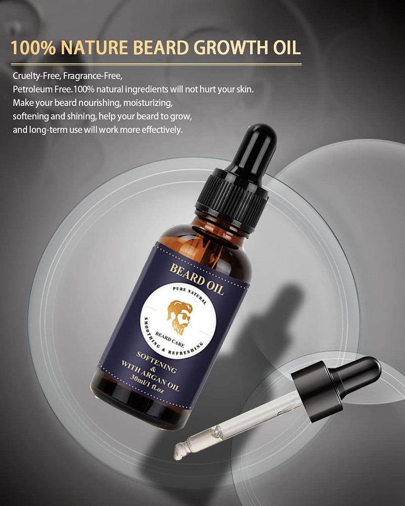 Beard growth set, derma roller for beard growth, beard roller for hair growth for men, 100% natural ingredients, beard oil serum, stimulates beard, mustache and hair growth, gifts for men father 0.5 mm - NewNest Australia