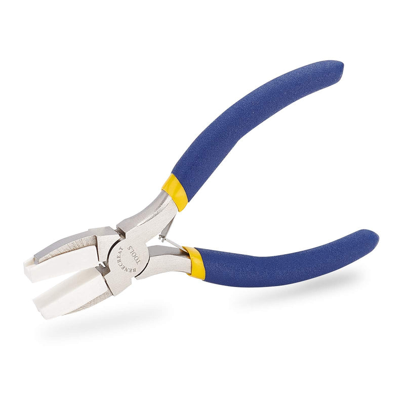 BENECREAT Double Nylon Jaw Pliers Flat Nose Pliers with Adhesive Jaws for DIY Jewelry Making Hobby Projects, Blue - NewNest Australia