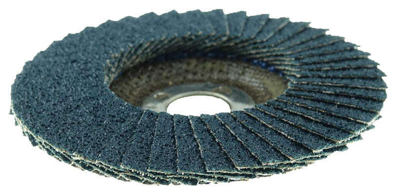 Weiler 31337 Wolverine 4-1/2" x 5/8" Arbor Hole Abrasive Flap Disc, 36 Grit Zirconia Alumina, Bevel Type 29, Phenolic Backing, Standard Density, Made in The USA, (Pack of 10) Type 29 5/8" Arbor - NewNest Australia