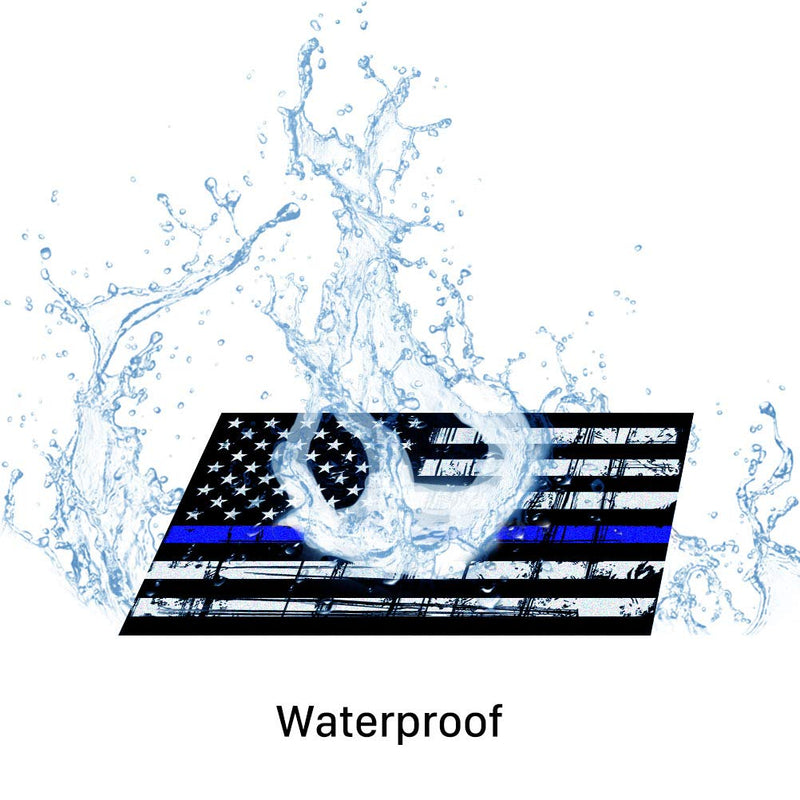 Creatrill Reflective Tattered Thin Blue Line Decal Matte Black – 3 Packs 3x5 in. American USA Flag Decal Stickers for Cars, Trucks, Hard Hat, Support Police and Law Enforcement Officers 3-blueline - NewNest Australia