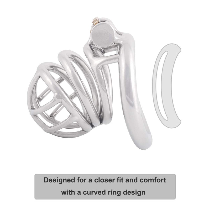 TERNENCE Stainless Steel Small Male Chastity Device Ergonomic Design Stealth Lock for Adults Solitary Extreme Confinement Cage S040 (1.57 inch / 40mm) 1.57 Inch (Pack of 1) - NewNest Australia