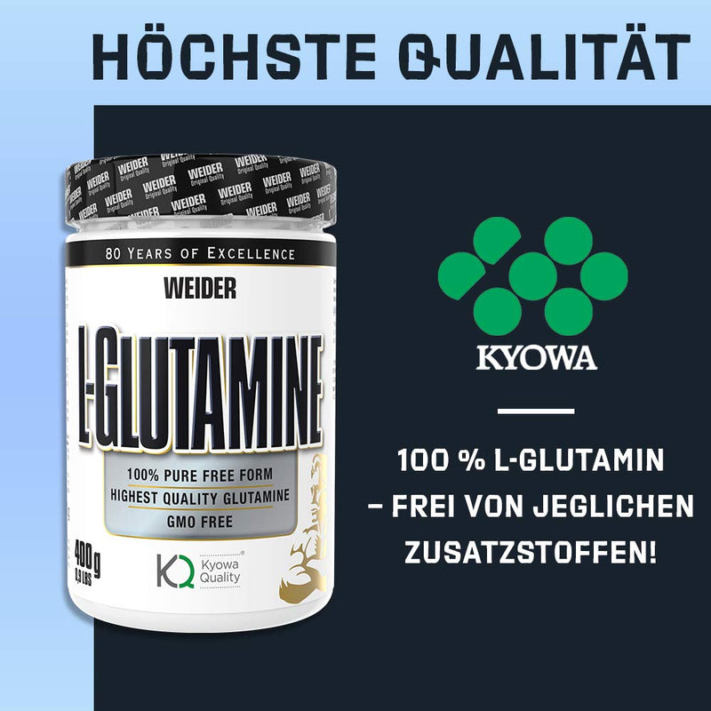 Weider L-Glutamine 100% Pure Amino Acid Powder, High Dosage, Neutral In Taste And Without Additives, 400 G Glutamine Powder For 80 Servings, For Bodybuilding, Muscle Building And Fitness - NewNest Australia